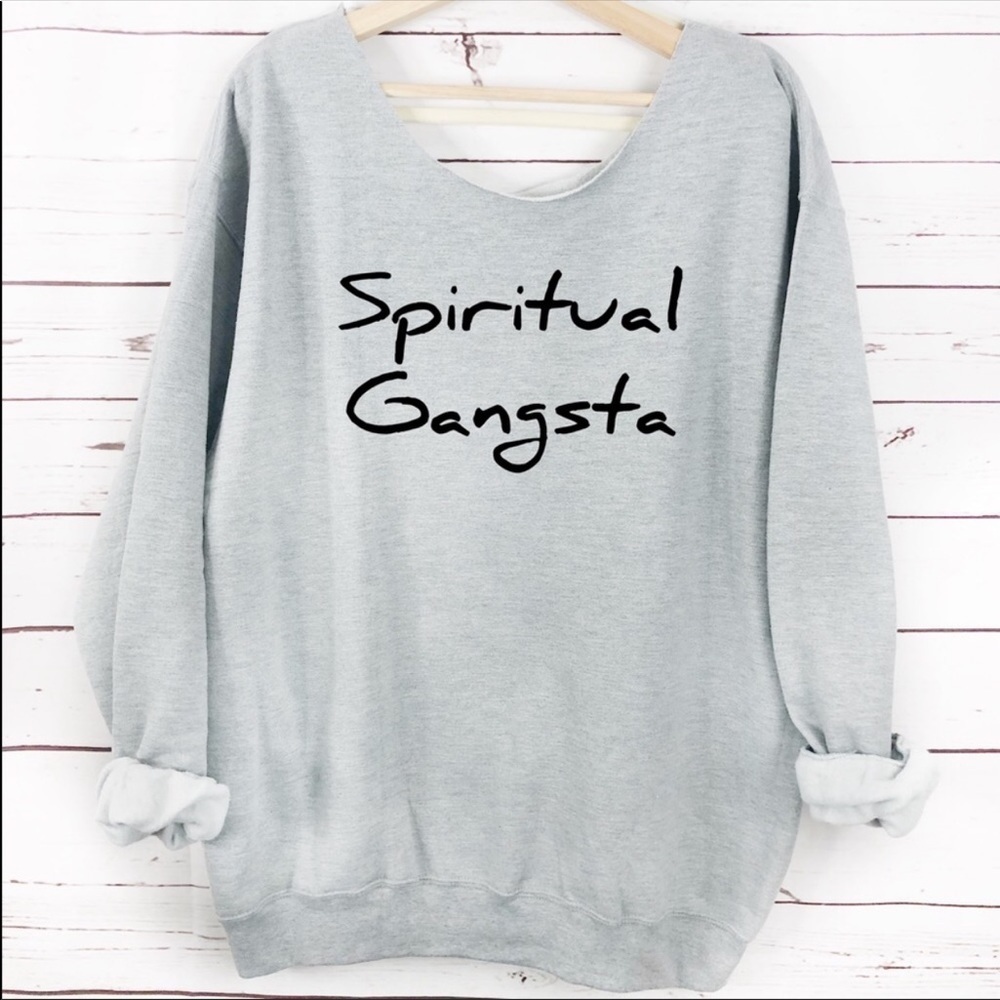 NEW Gray Spiritual Gangsta Sweater, Slouchy Top